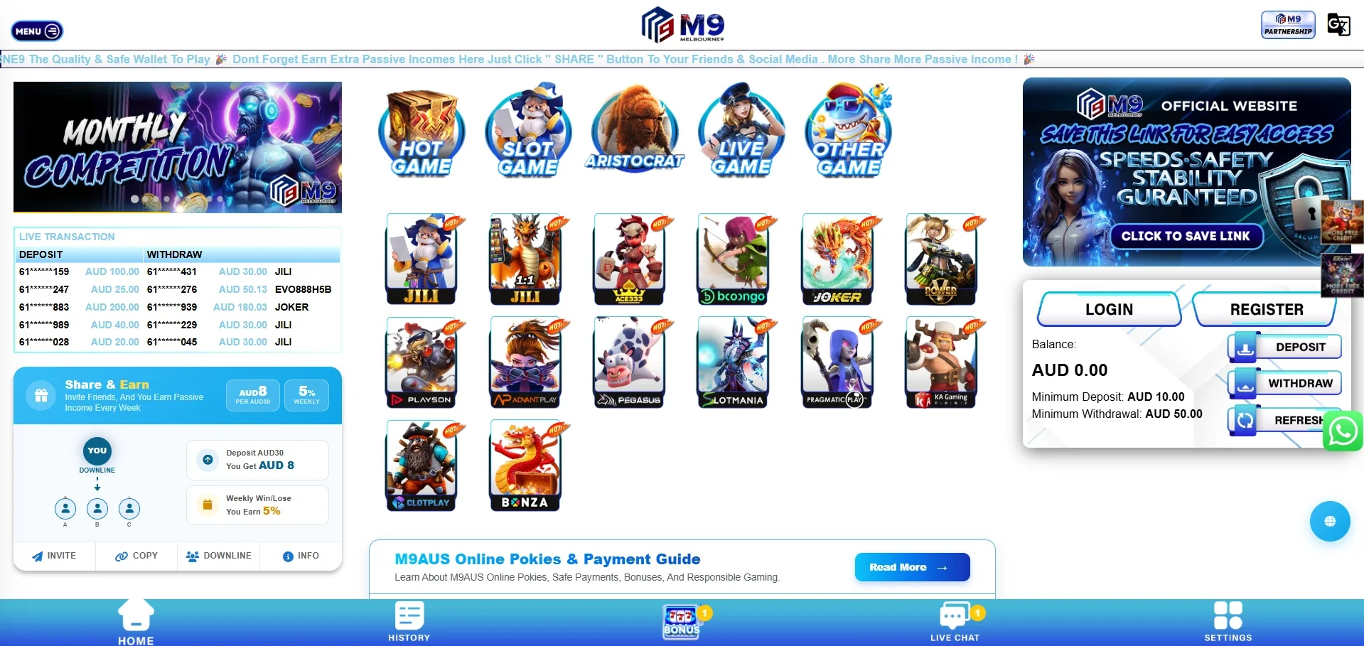 M9 casino Australia